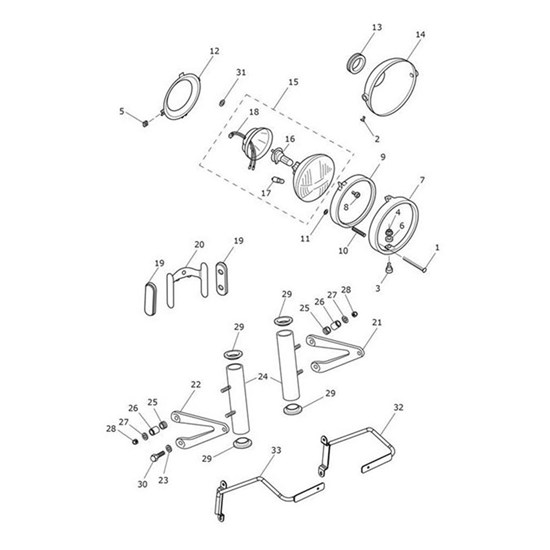 Bild von Tube, Headlight Mounting, 186mm